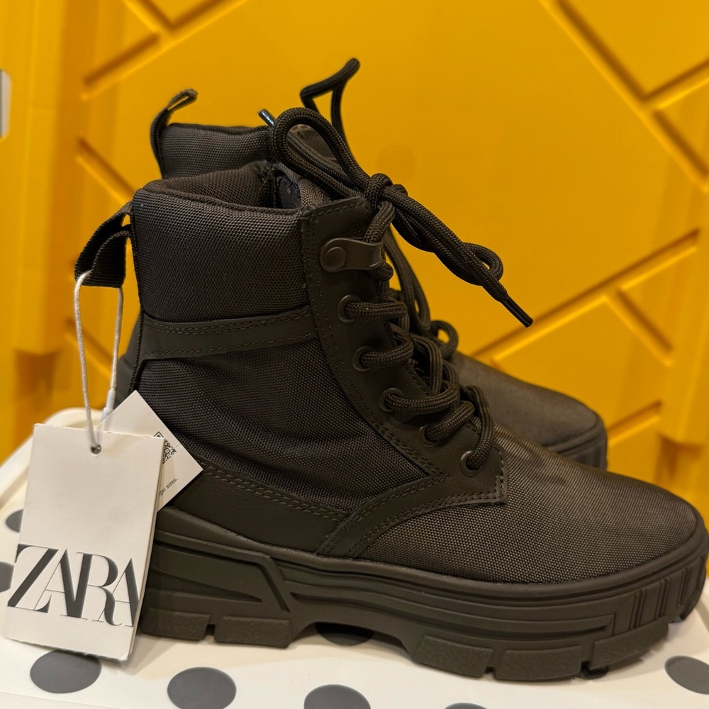 Zara Dark Combat Boots